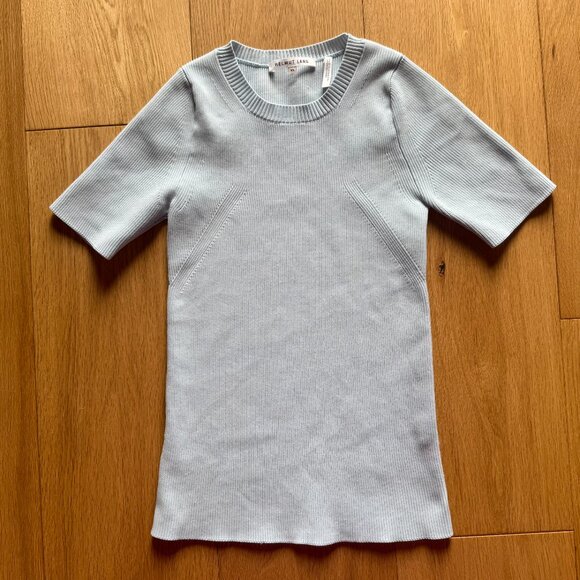 Pretty little baby blue ribbed tee! Helmut Lang, NWOT, XS - Picture 4 of 11